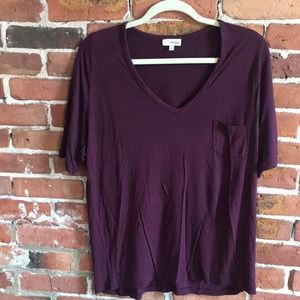 Plum V-Neck Tee